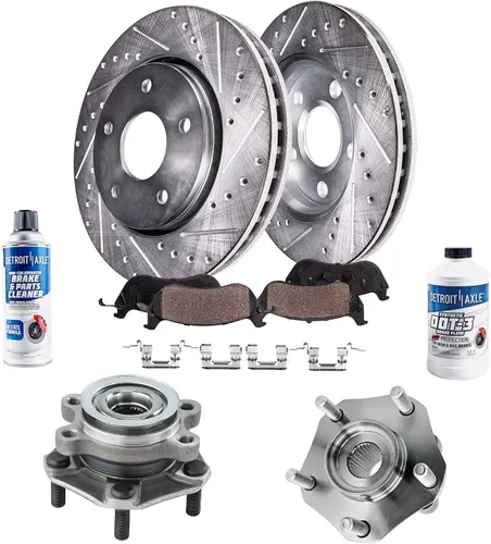 Vista 37 de Detroit Axle - 4 rotores de freno para Chevrolet Cruze 2014 2015 [modelos de motores de gas] Rotores de freno de disco perforados y ranurados