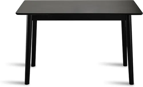 Vista 6 de Mesa de comedor de 47 pulgadas, mesa de cocina de madera maciza negra, adecuada para espacios pequeños, muebles modernos para el hogar