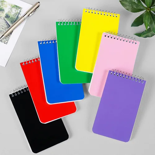 Vista 6 de Cuadernos pequeños, cuaderno de bolsillo de 3 x 5, bloc de notas en espiral, bloc de notas para oficina, hogar, escuela, papel rayado a rayas