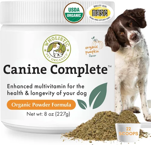 Vista 17 de Wholistic Pet Organics Canine Complete - Polvo multivitamínico para perros, 1 libra, vitaminas diarias para perros y suplementos para alimentos