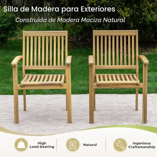 Vista 7 de MIXPATIO - Juego de comedor de madera de acacia para 6 con mesa extensible y 6 sillas
