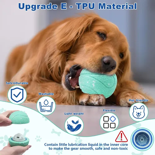 Vista 2 de Magicorange Juguetes interactivos para perros, juguetes automáticos de bolas rodantes para perros, pelotas de tenis con efecto rodante para perros