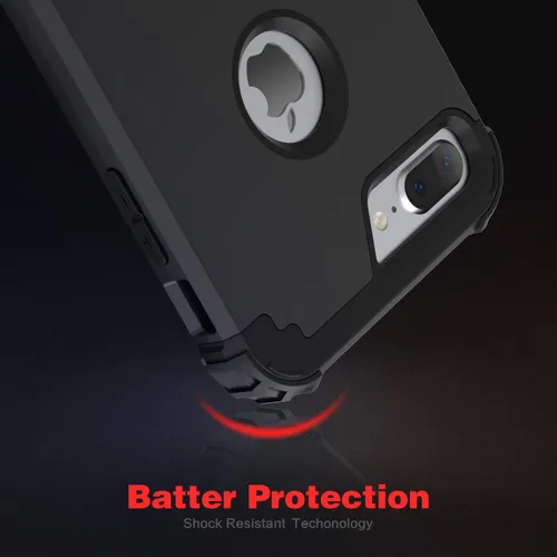 Vista 7 de IDweel Funda para iPhone 8 Plus, Funda para iPhone 7 Plus con Protector de Pantalla de Vidrio Templado, 3 en 1 Resistente a Golpes Delgada Híbrida