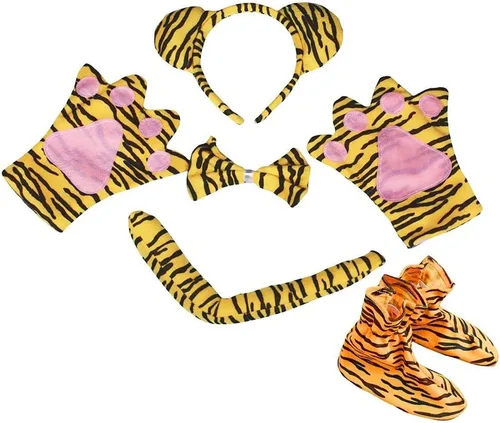 Vista 15 de Petitebella Combinado Animal Diadema Bowtie Cola Guantes Zapatos 5pc Disfraz 1-5 años Oso