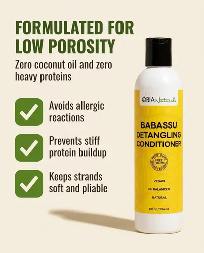 Vista 6 de OBIA Naturals Babassu - Acondicionador desenredante, enjuague sin proteínas