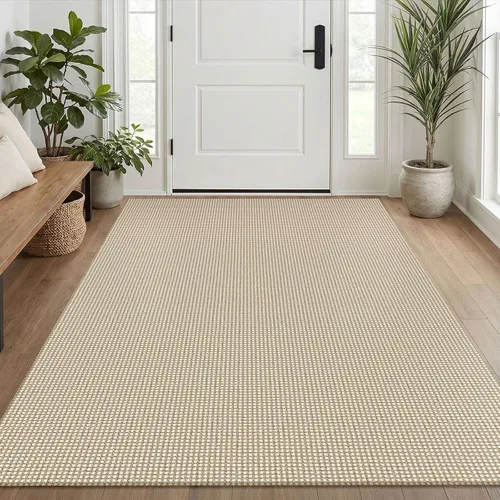 Vista 149 de KOZYFLY - Tapete para puerta de interior, lavable, pequeña, antideslizante, con respaldo de goma, felpudo de algodón para el hogar, color negro