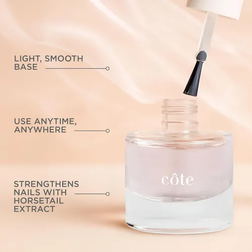 Vista 4 de Cote Beauty - Capa base fortalecedora de uñas, suaviza las uñas con extracto de cola de caballo, vegano, libre de crueldad, capa base fortalecedora