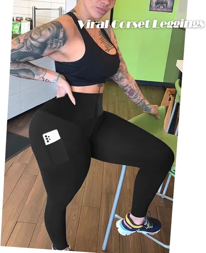 Vista 6 de CROSS1946 Leggings de entrenamiento de cintura para mujer, cintura alta, levantamiento de glúteos, pantalones de yoga con control de abdomen