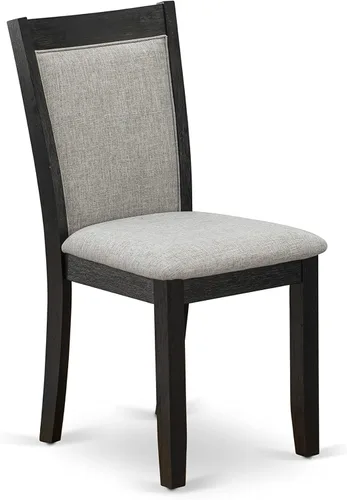 Vista 7 de East West Furniture HBMZ3-AB6-06 - Juego de mesa de cocina de 3 piezas que contiene una mesa de comedor redonda con pedestal y 2 sillas tapizadas