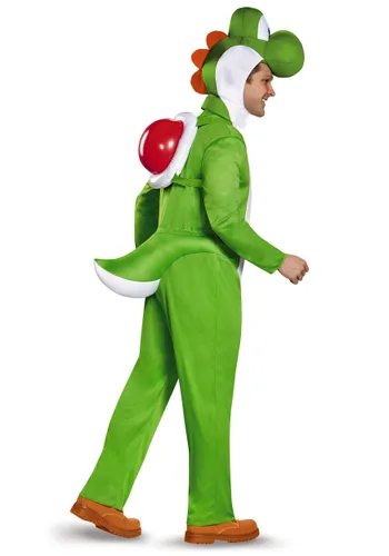 Vista 2 de Disfraz de Yoshi para adulto de lujo Multicolor