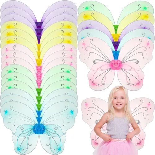 Vista 12 de Chivao Fairy Wings Butterfly Girl Halloween Costume