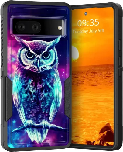 Vista 170 de Funda para Pixel 6A, Híbrida de Doble Capa de Servicio Pesado Resistente a Prueba de Golpes PC Duro + Funda Protectora de Silicona Suave para Google