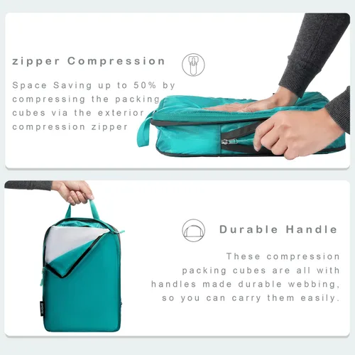 Vista 152 de BAGAIL 4 Set/6 Set Ultraligero Compresión Embalaje Cubos Organizador de Embalaje para Accesorios de Viaje Equipaje Maleta Mochila