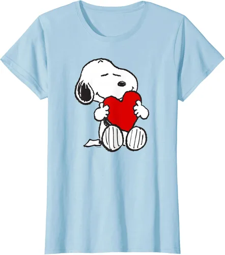 Vista 29 de Peanuts Camiseta de San Valentín Snoopy Hugging Heart, Negro