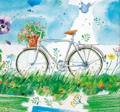 Vista 6 de Servilletas florales de algodón, 40 servilletas de almuerzo, servilletas de papel de decoupage, servilletas para el día de la madre, servilletas