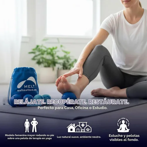 Vista 7 de MELT Method Kit de bola de terapia para manos y pies con Sensory FasciaPoint - Juego de bola de masaje terapéutico y rodillo de masaje para fascitis