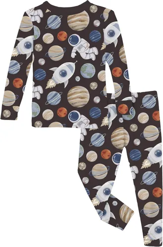 Vista 117 de KicKee Pants Conjunto de pijama de manga larga con estampado de piezas
