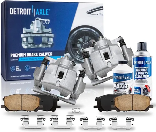 Vista 33 de Detroit Axle - Kit de freno trasero para Toyota Camry 2012-2017, Avalon Lexus ES300h ES350 2013-2018, repuesto de pastillas de freno de cerámica