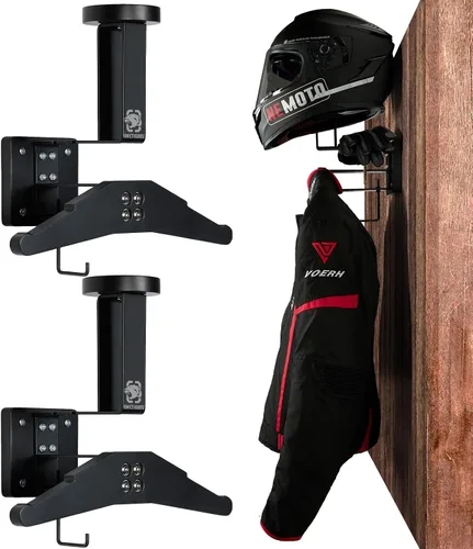 Vista 9 de OneTigris Soporte de Pared para Casco de Motocicleta, Soporte de Equipo Táctico con Soporte para Casco y Colgador de Portaplacas, Organizador