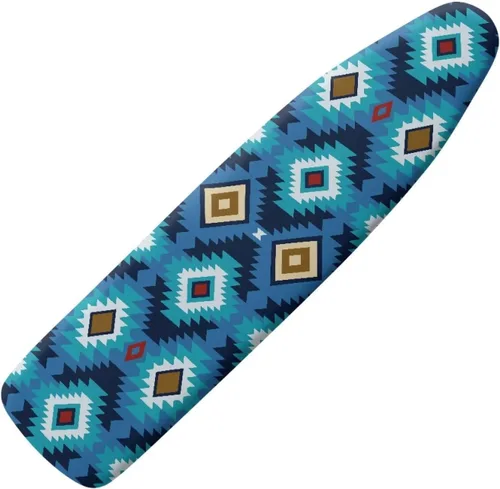 Vista 7 de Funda para tabla de planchar con diseño de estrellas y bandera estadounidense con borde elástico y acogedor bolsillo para la nariz, resistente al
