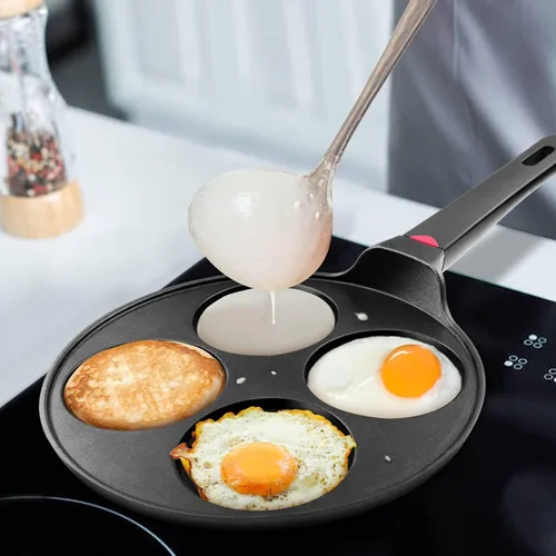 Vista 6 de Sartén para Panqueques Antiadherente - Adecuada para Todas las Estufas y Cocinas de Inducción, Plancha Mini Silver Dollar de 10.5 Pulgadas