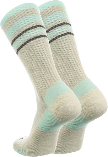 Vista 2 de TCK Calcetines de lana merino para hombres y mujeres para senderismo, caza, ciclismo de montaña, longitud de la tripulación para botas