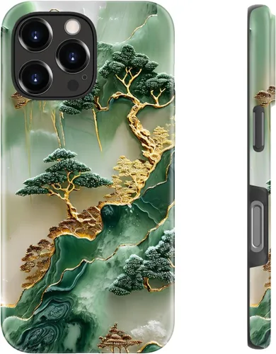 Vista 130 de LUHOURI Funda para iPhone 12 Mini, compatible con carga inalámbrica, doble capa, interior de silicona suave + carcasa exterior dura, bonito diseño