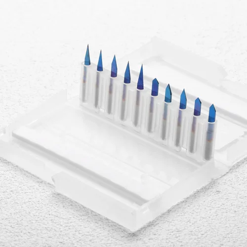 Vista 6 de Genmitsu 10 piezas de brocas de enrutador CNC con ranura en V de 1/8" de vástago, juego de 10/15/20/25/30/40/45/60/90 grados, broca cónica V Nano