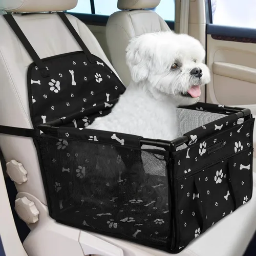 Vista 20 de Asiento de coche para perro, asiento elevador plegable para perro, impermeable, transpirable, bolsa de viaje Oxford para perros pequeños a medianos