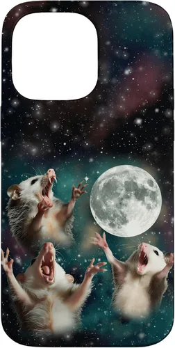 Vista 21 de Three Possum Moon 3 Opossum Funny Weird Cursed Meme Case para iPhone 17