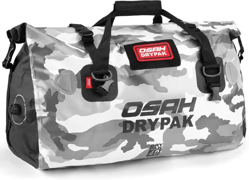 Vista 23 de OSAH DRYPAK Bolsa de lona impermeable – Bolsa seca para motocicleta con gran espacio de almacenamiento, bolsas de equipaje impermeables con bolsillo