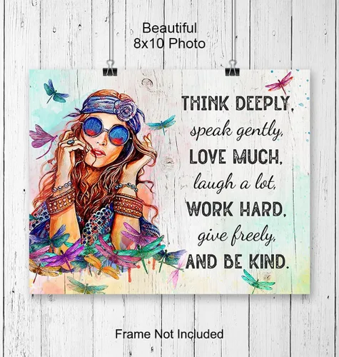 Vista 3 de YELLOWBIRD ART & DESIGN Inspiration - Decoración boho-chic - Arte de pared hippie - Carteles inspiradores para mujeres - Regalos motivacionales