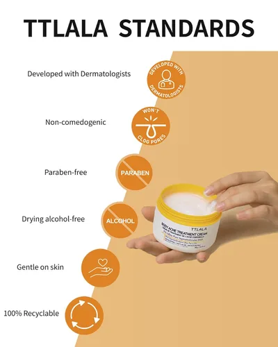 Vista 6 de Tratamiento para eliminar el acné de los glúteos, crema hidratante con ácido salicílico al 2%, aceite de árbol de té y hamamelis, tratamiento