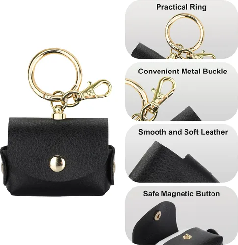 Vista 9 de Bocasal Una elegante funda tipo cartera cruzada para iPhone 14 Pro Max + una funda delgada de cuero para AirPods Pro