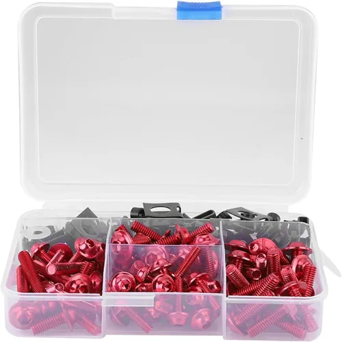 Vista 10 de Tornillos, kit universal de carenado de 177 piezas de tornillos de motocicleta M5 M6 apto para motos deportivas (azul)