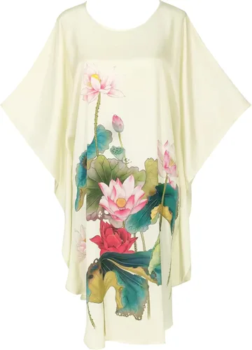 Vista 16 de Pijama de seda 100% para mujer, batas de baño de seda para mujer, batas de kimono de seda, batas de baño con mangas de muñeca, estampado floral