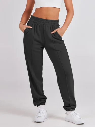Vista 9 de ANRABESS Pantalones deportivos holgados de cintura alta para mujer, pantalones deportivos con parte inferior de cincha
