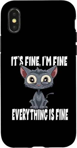 Vista 5 de Funda para iPhone 12 mini It's Fine I'm Fine Everything Is Fine Lustige Katze