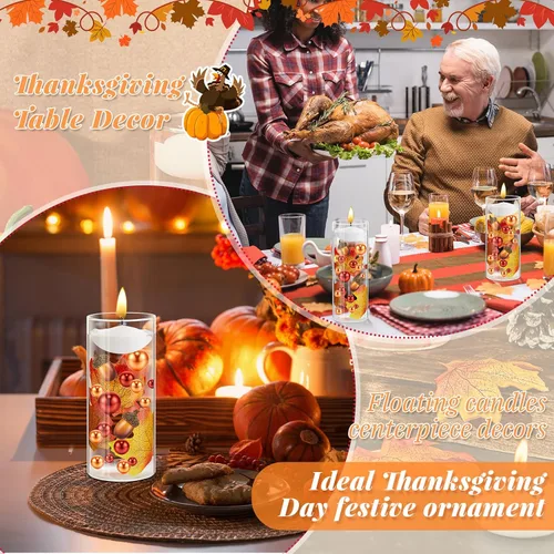 Vista 5 de Jetec 116 piezas de relleno de jarrón de Acción de Gracias, perlas sintéticas para relleno de jarrón, centros de mesa de otoño para decoración