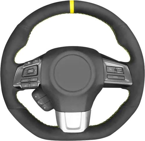 Vista 12 de MEWANT Funda de volante de automóvil transpirable cosida a mano para Subaru WRX 2015-2021 / WRX STI 2015-2021, accesorios para volante Subaru WRX