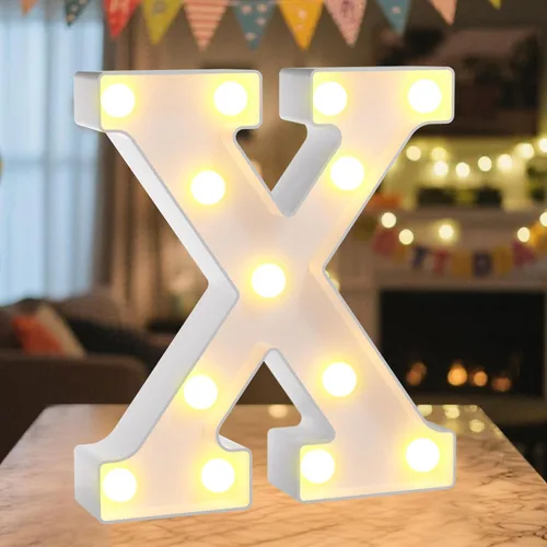 Vista 48 de Letrero LED de Marquee con Letras Iluminadas - Letras Iluminadas del Alfabeto para Cumpleaños, Graduación, Decoración de Pared y Mesa en Bares