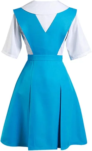 Vista 4 de Disfraz de anime Ayanami Rei Cosplay uniforme falda vestido de Halloween