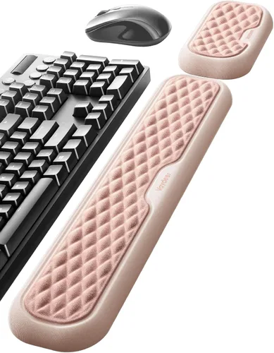 Vista 9 de Vaydeer Reposamuñecas para teclado y mouse, juego de almohadillas ergonómicas de soporte de muñeca para computadora, cojín de brazo de espuma