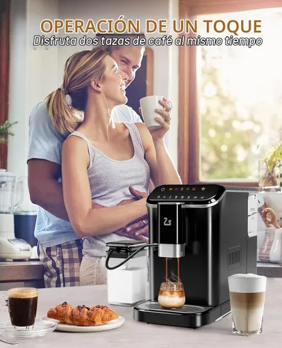Vista 7 de GarveeTech Máquina de café expreso totalmente automática, máquina de café y café con espumador de leche automático, molinillo de granos espresso