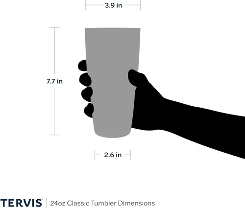 Vista 5 de Tervis Vaso aislado de doble pared con diseño de gato a cuadros hecho en Estados Unidos mantiene las bebidas frías y calientes, 24 onzas, clásico