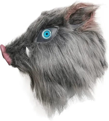 Vista 2 de Hashibira Inosuke - Máscara de anime de jabalí para cosplay, disfraz de Halloween