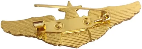 Vista 3 de Pin de las alas del aviador del metal, Pin de la etiqueta de la insignia del piloto del ala del oro del piloto