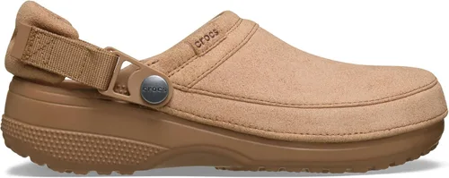 Vista 5 de Crocs Zuecos clásicos de lona elaborados unisex para hombres y mujeres Gamuza de chocolate con leche