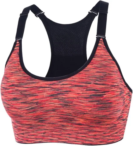 Vista 11 de Medium Support and Removable Pad Tank Top Racerback Post Surgery Sports Bras for Women Albaricoque/Negro/Gris