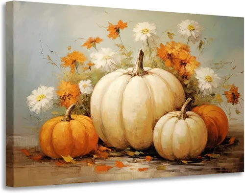 Vista 8 de GLOKAKA Estampado de calabaza, impresiones de otoño, decoración de fiesta de otoño, decoración de hojas de pared de otoño, decoración de Halloween
